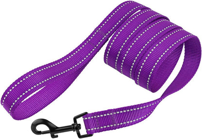 Nylon Dog Leash 5Ft for Daily Outdoor Walking Running Training Heavy Duty Reflective Pet Leashes for Large, Medium & Small Dogs